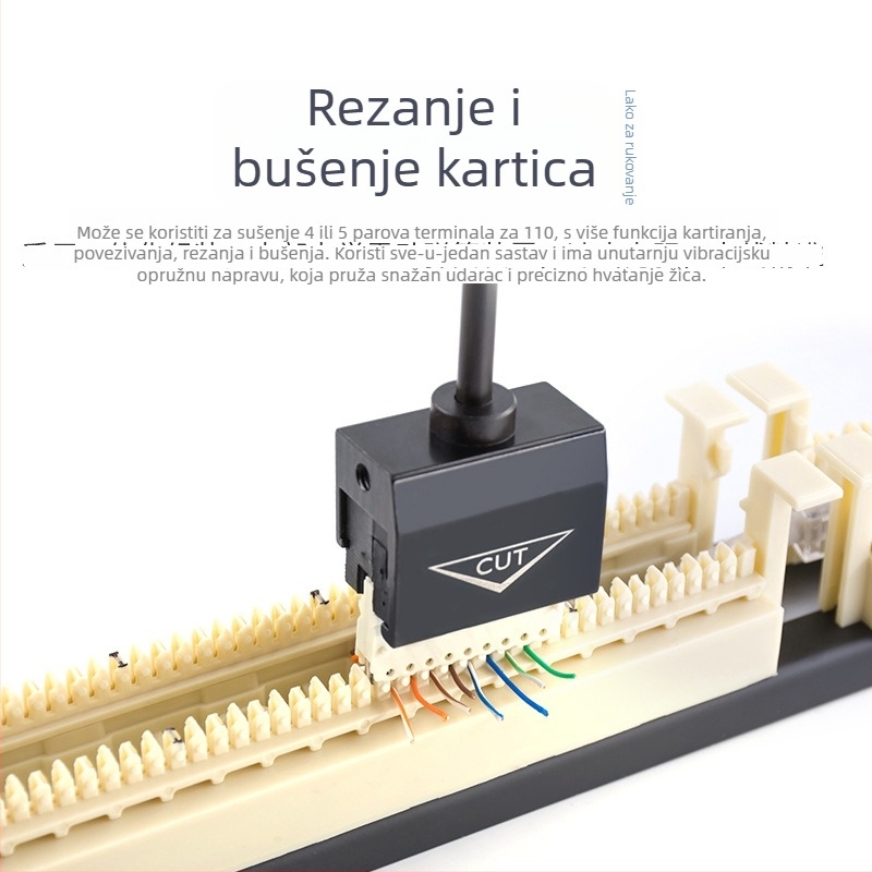 Alat za rezanje žica za razdjelni okvir — otporan na habanje, aluminijski vanjski kućište, rezna glava od A3 čelika, opruga Mn65, težina 0,55 kg, Značka: GY