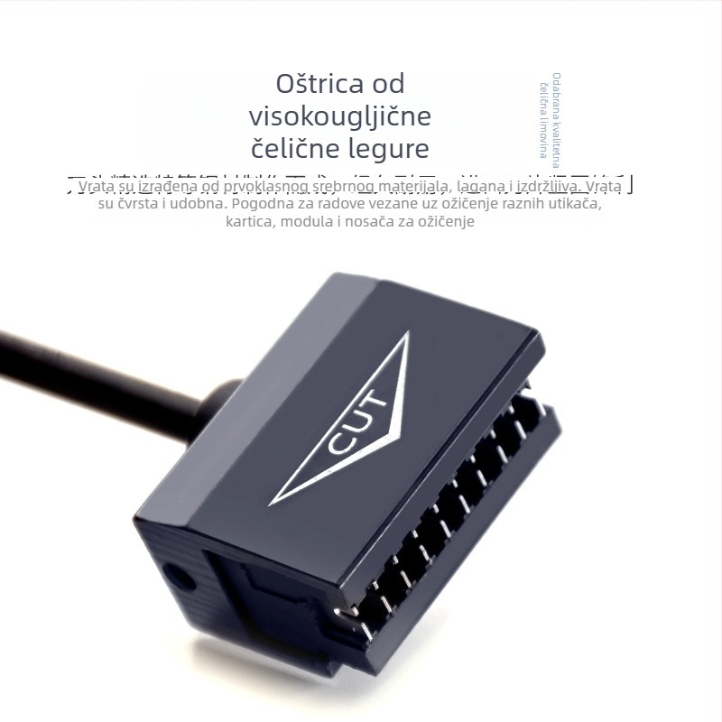 Alat za rezanje žica za razdjelni okvir — otporan na habanje, aluminijski vanjski kućište, rezna glava od A3 čelika, opruga Mn65, težina 0,55 kg, Značka: GY