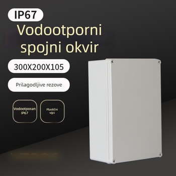 Plastična vodootporna kutija za razdvajanje, IP67, kutija za kabel za industrijsko napajanje, šifra AG300*200*105