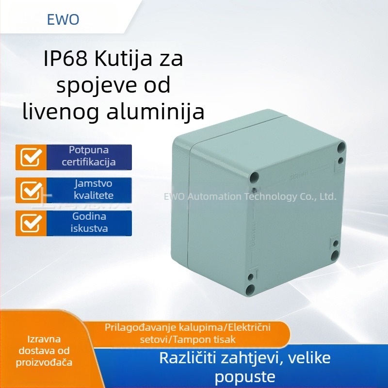 Lijena aluminijska vanjska IP68 vodootporna kutija za terminale