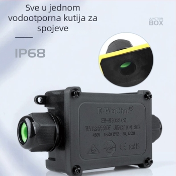 E-WeiChat IP68 vodootporna kutija za kabelske spojeve - plastična, 1 ulaz / 1 izlaz, za vanjsku rasvjetu (Kod Ew-2068s25730)