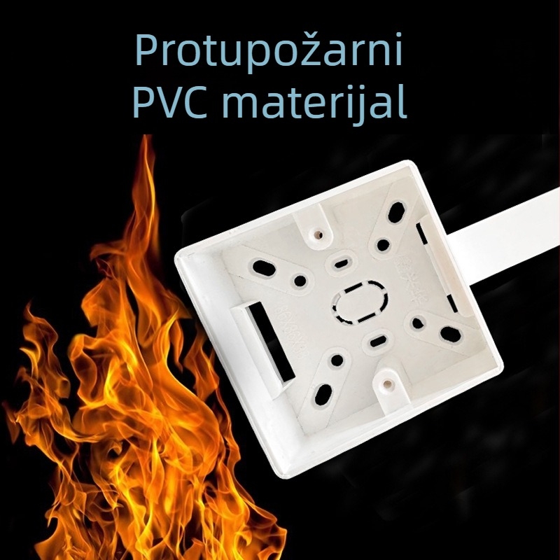 PVC vatrootporna kutija za kabel tipa 86, površinska montaža, s prekidačem