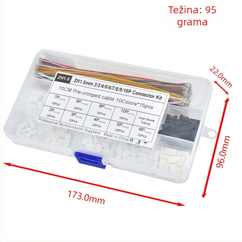 Rong yuwei 230 komada 2,54 mm terminalni komplet za blok od 9 polova