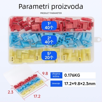 Hsai potpuno izolirani najlonski ženski terminal u obliku zastavice, model FLDNY 1.25-187, za električare