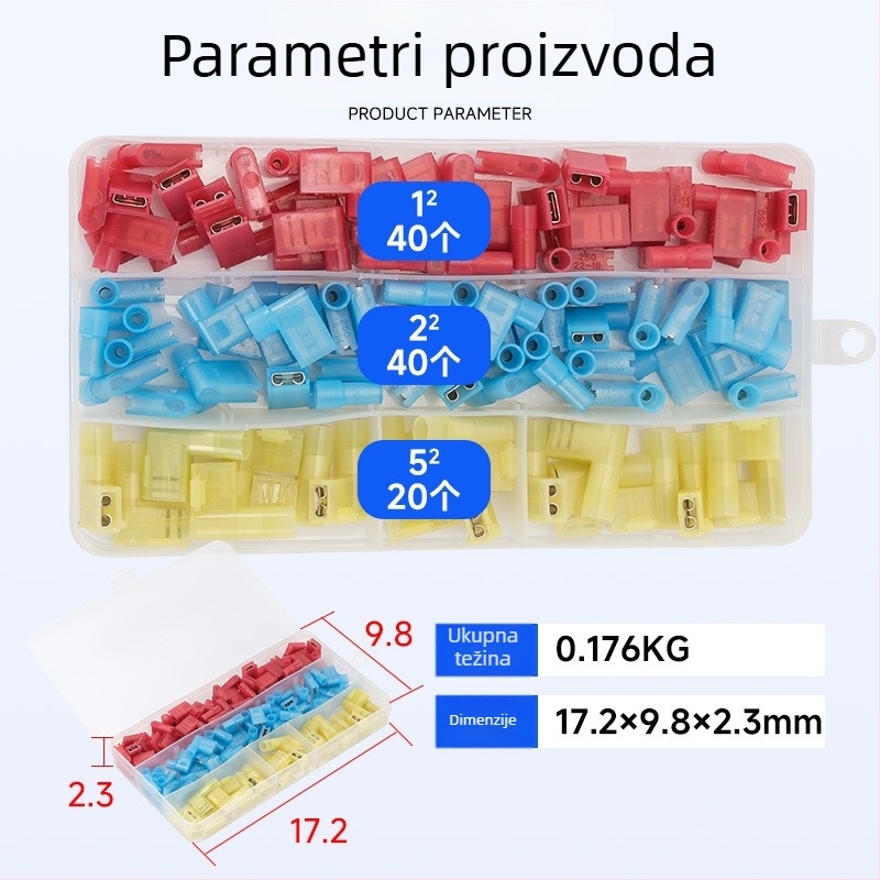 Hsai potpuno izolirani najlonski ženski terminal u obliku zastavice, model FLDNY 1.25-187, za električare