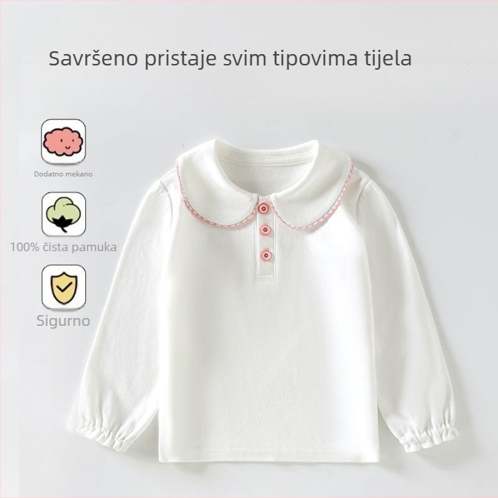 Dječje polo majice s ovratnikom, dugi rukavi, 100% poliester, za djecu 3–8 godina, jesen 2025