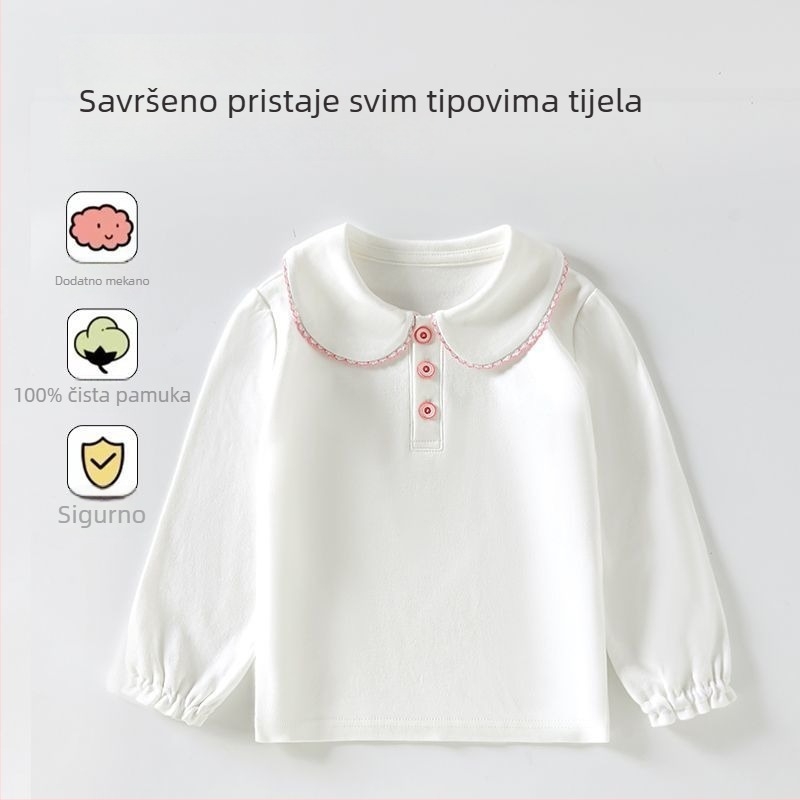 Dječje polo majice s ovratnikom, dugi rukavi, 100% poliester, za djecu 3–8 godina, jesen 2025