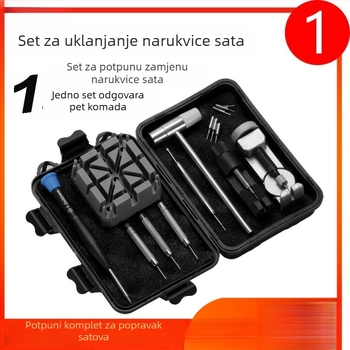 Set za popravak satova s alatom za uklanjanje kaiša, rezač za zale i instalaciju čeličnog kaiša