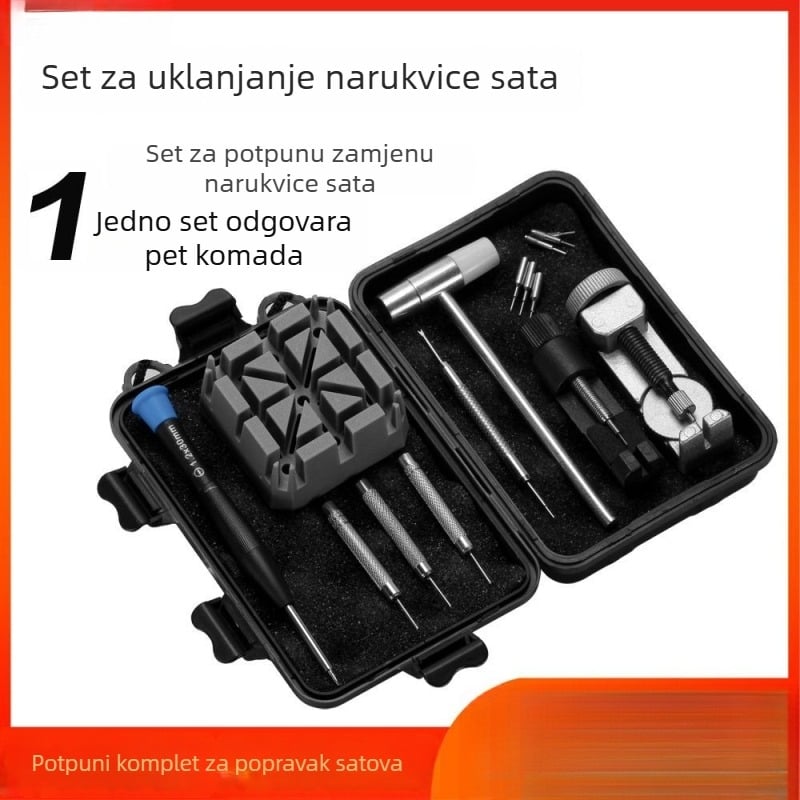 Set za popravak satova s alatom za uklanjanje kaiša, rezač za zale i instalaciju čeličnog kaiša