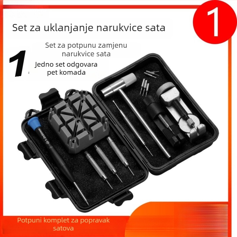 Set za popravak satova s alatom za uklanjanje kaiša, rezač za zale i instalaciju čeličnog kaiša