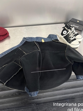 Dječja denim košuljo-jakna s fleec podstavom za zimu – ovratnik, dugi rukavi, debela tkanina