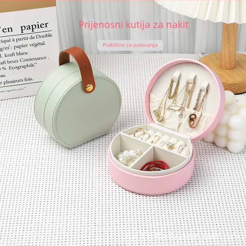 Borui kožna kutija za nakit – Prenosna kutija u stilu sata za ogrlice, prstenje i naušnice – Podrijetlo Jinhua