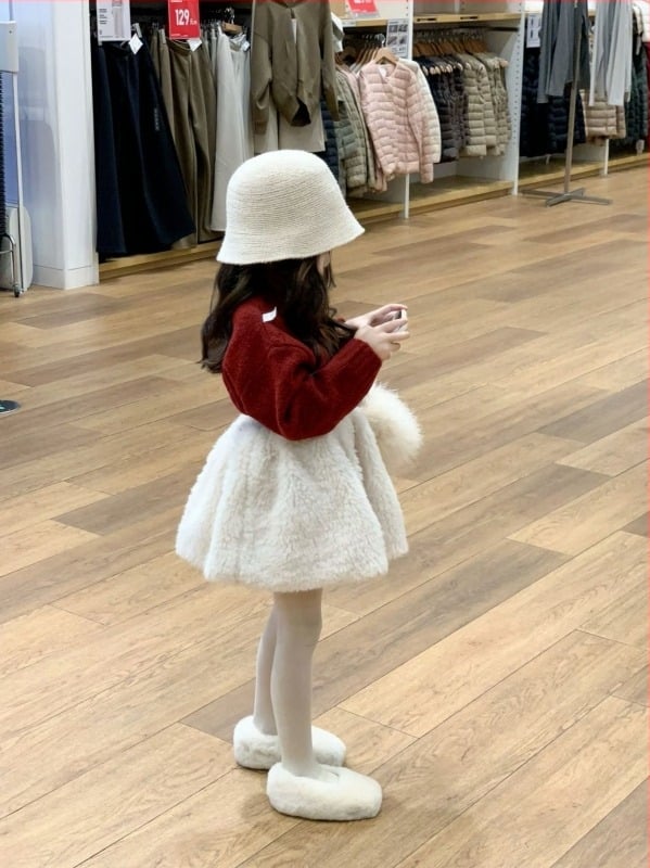 Dječja plisirana suknja u korejskom stilu, 100% pamuk, zima 2024