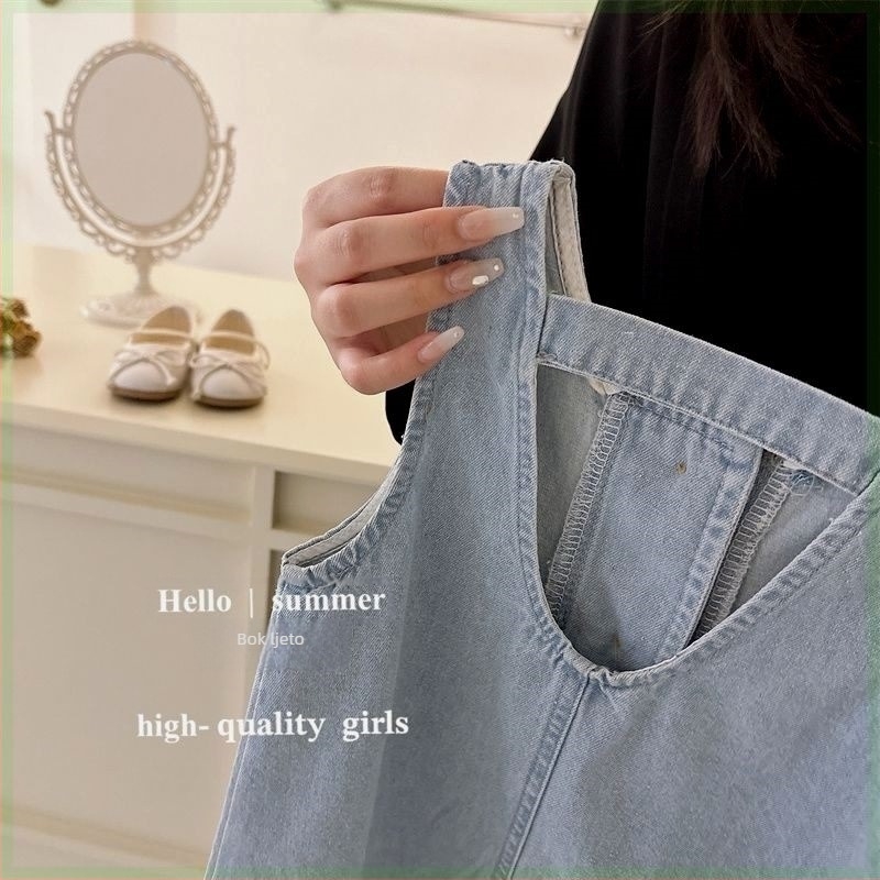 Dječja ljetna haljina s trakama za djevojčice, bez rukava, A-linija silueta, jednobojna poliester tkanina, za uzrast 3–8 godina