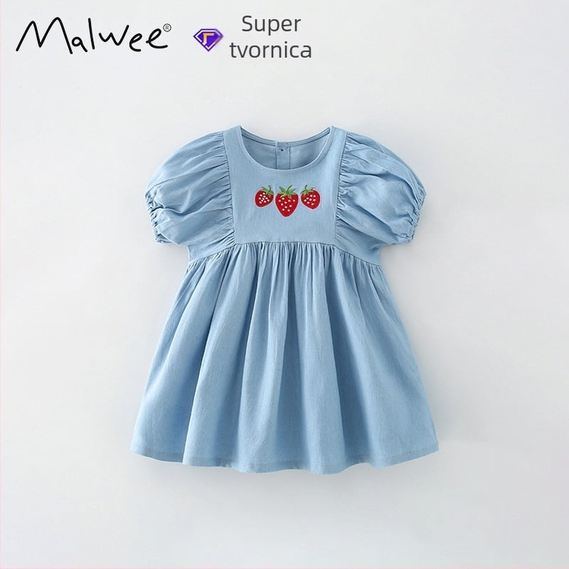 Dječja suknja u stilu princeze, pamuk, kratkim rukavima, ljeto, za uzrast 3–8 godina