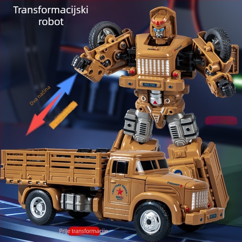 DIY ručno transformirajući robot-automobil model – plastični model automobila s upravljanjem inercijom, simulirano vojno vozilo