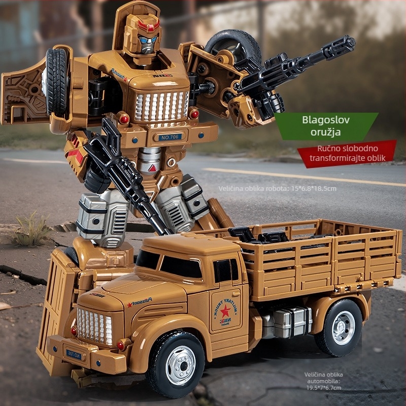 DIY ručno transformirajući robot-automobil model – plastični model automobila s upravljanjem inercijom, simulirano vojno vozilo