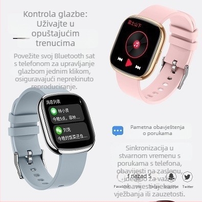 P52 pametni sat s prilagođenim brojčanikom, praćenje srčanog ritma i zasićenja krvi kisikom, vodootporan, trajanje baterije 7–14 dana, kompatibilno s iOS-om