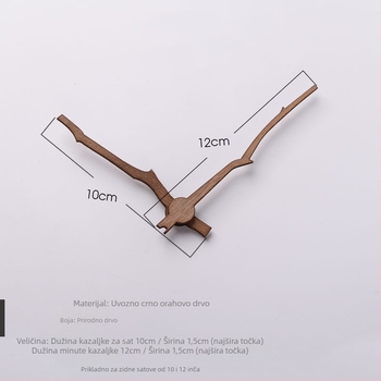 Komplet kazaljki od drva za DIY satove — bez mehanizma; mogućnost tiska logotipa; drveno kućište; moderan jednostavan stil