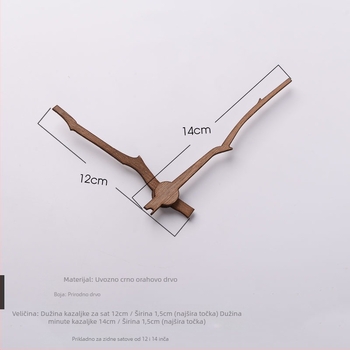 Komplet kazaljki od drva za DIY satove — bez mehanizma; mogućnost tiska logotipa; drveno kućište; moderan jednostavan stil