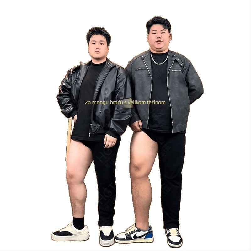 Monster Lab Muške bootcut traperice, jesen-zima, plus size, toplo fleece podstava, denim od pamuka
