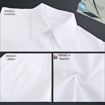 Muška košulja s dugim rukavima, stojeći ovratnik, labav kroj, jednobojna, glavno vlakno: 96% lan, otporna na habanje, pogodna za poslovne i svatbene prilike, proljeće 2025