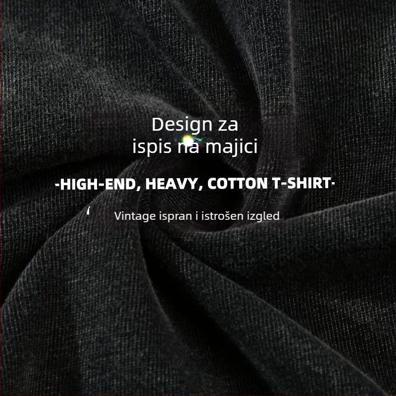 Unisex pamucna majica kratkih rukava, 96% pamuk, 300-350 g, distressed stil, širok kroj, okrugli izrez