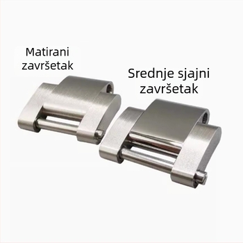 Remen za sat od nehrđajućeg čelika sa skrivenim produženjem od tri članka, brušeni završetak, vijčane spojnice