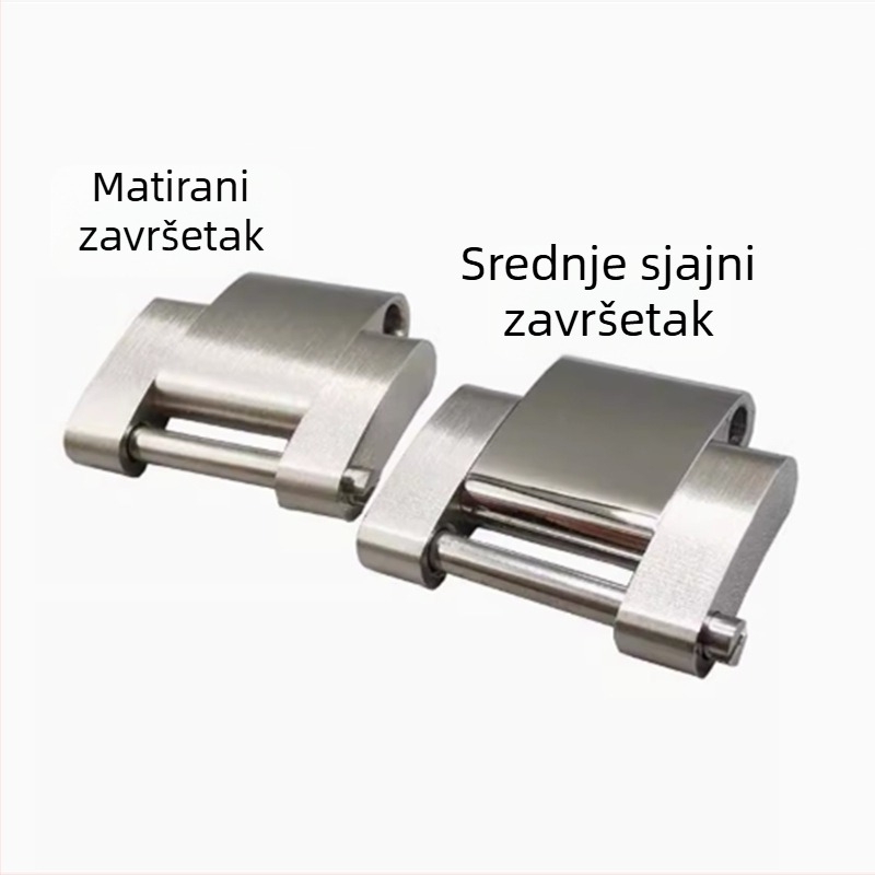 Remen za sat od nehrđajućeg čelika sa skrivenim produženjem od tri članka, brušeni završetak, vijčane spojnice
