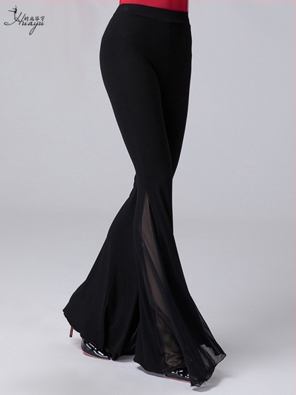 Ženske plesne hlače od modalnog materijala, bell-bottom kroj za latino ples, ljeto 2025