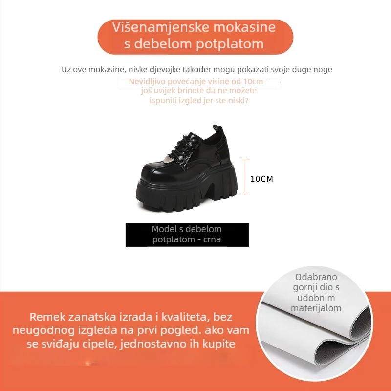 Loafers s debelim potplatom - Gornji materijal: Super fiber | Visina pete iznad 8 cm | Dubok otvor | Uložak PU