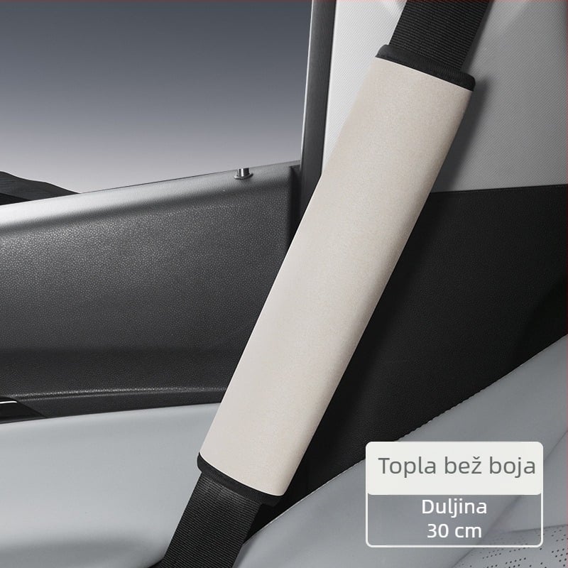 Dekorativni zaštitnik za rame sigurnosnog pojasa automobila, jelenska koža (sued), dekorativni dodatak, bez logotipa