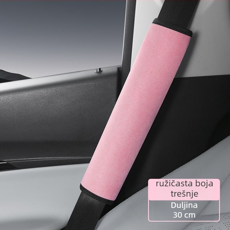 Dekorativni zaštitnik za rame sigurnosnog pojasa automobila, jelenska koža (sued), dekorativni dodatak, bez logotipa