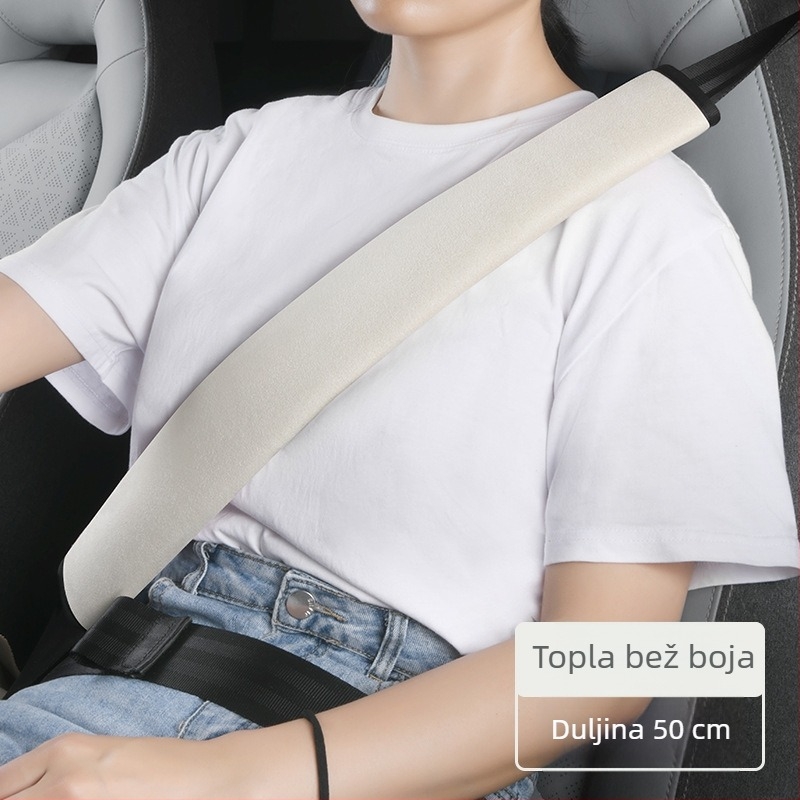 Dekorativni zaštitnik za rame sigurnosnog pojasa automobila, jelenska koža (sued), dekorativni dodatak, bez logotipa