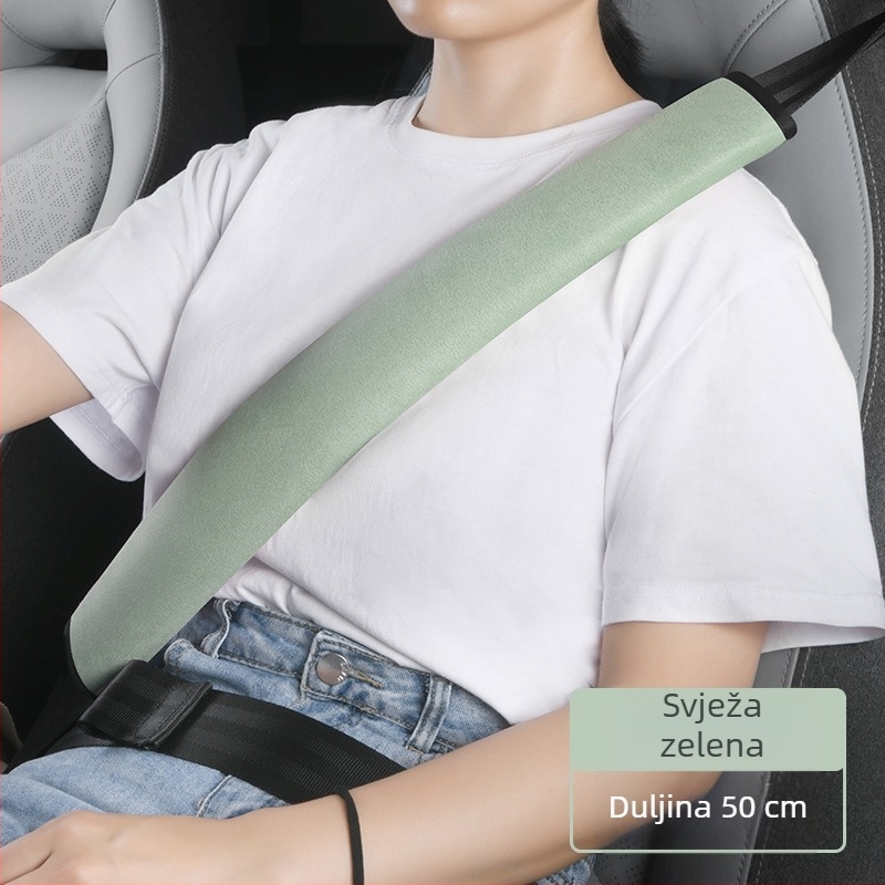 Dekorativni zaštitnik za rame sigurnosnog pojasa automobila, jelenska koža (sued), dekorativni dodatak, bez logotipa