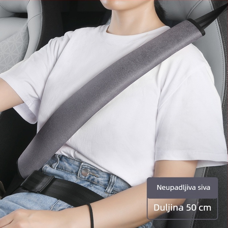 Dekorativni zaštitnik za rame sigurnosnog pojasa automobila, jelenska koža (sued), dekorativni dodatak, bez logotipa