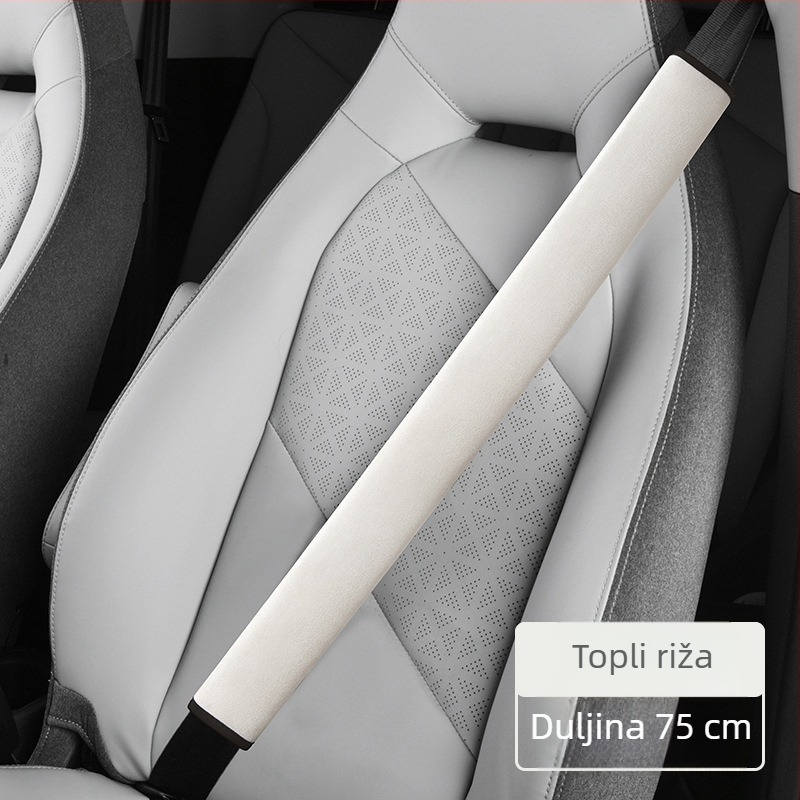 Dekorativni zaštitnik za rame sigurnosnog pojasa automobila, jelenska koža (sued), dekorativni dodatak, bez logotipa