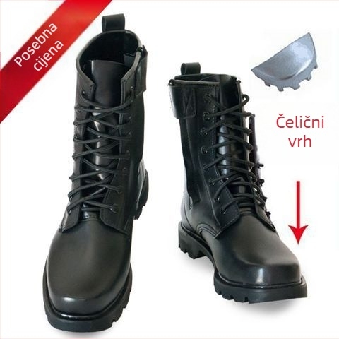 Muške kožne vojničke čizme s toplom podstavom, visokim krojem, outdoor obuća