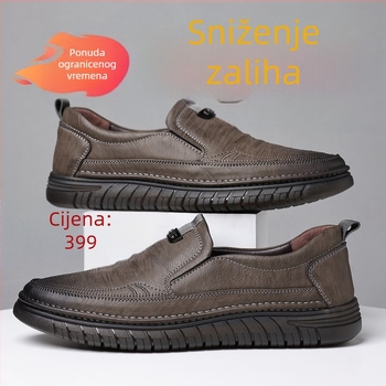 Loafers (gornji dio od dvostruke teleće kože; gumeni potplat; PU ulošak; niski pet 1-3 cm; prozračni)