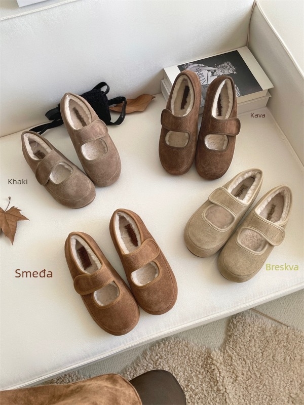 Loafers s povećanjem visine, Velcro zatvaranje, debeli potplat, Birkenstock-stil, gornji dio od prave kože