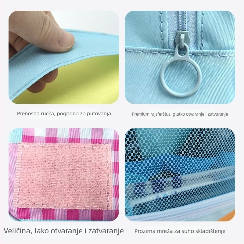 Torbica za toaletne potrepštine s Twill kukom, Oxford platno, mokro-sušno odvajanje, velika kapaciteta
