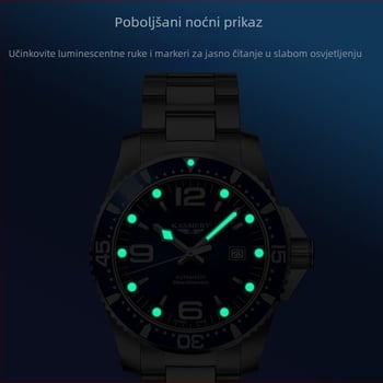 Muški mehanički sat sa skeletnim tourbillonom, kućište i narukvica od nehrđajućeg čelika, vodootpornost 30m, luminescentne kazaljke, kalendar