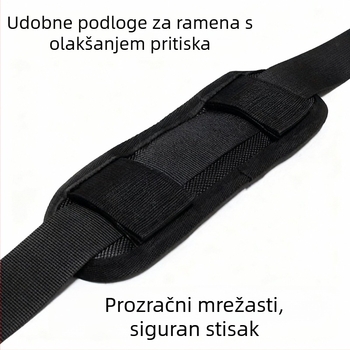 Platnena torba za rame s odvojivim jastučićem ramena, torba za laptop, prozračna, višestruka namjena