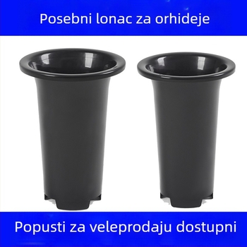 Lonac za orhideje bez bočnih rupa, plastičan, povećan i debel, prozračan, injekcijsko oblikovan