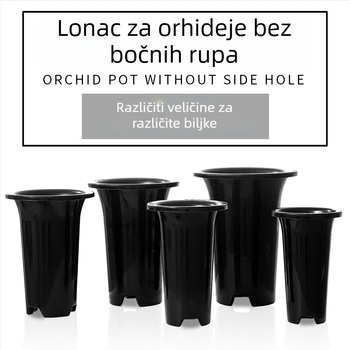 Lonac za orhideje bez bočnih rupa, plastičan, povećan i debel, prozračan, injekcijsko oblikovan