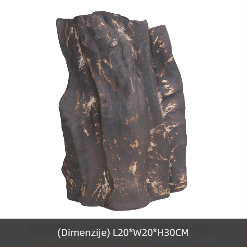 Vaza za cvijeće, sintetička smola, tekstura kamena, moderni minimalistički stil, stolna dekoracija