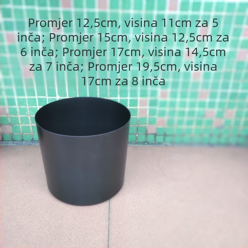 Saksija za umjetne biljke, od reciklirane plastike, injekcijsko oblikovana, za stolnu ili podnu uporabu, jednostavan stil.