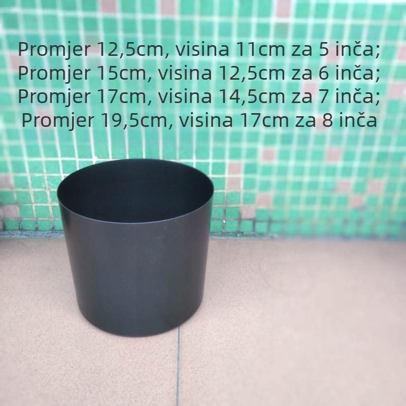 Saksija za umjetne biljke, od reciklirane plastike, injekcijsko oblikovana, za stolnu ili podnu uporabu, jednostavan stil.