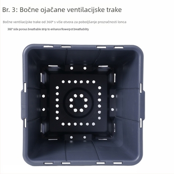 Lonac za borovnice, 30 L / 7 galona, plastičan, velik kvadratni, prozračan, kontrola korijena