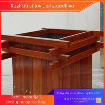 Drveni vanjski cvjetni box - prozračan, izdržljiv, s prilagodljivim promjerom dna